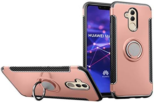 Case for Huawei Mate 20 Lite SNE-L01 SNE-L03 SNE-LX1 SNE-L21 SNE-LX2 SNE-L22 SNE-LX3 SNE-L23 / Maimang 7 SNE-AL00 Case Cover + 360 Degree Rotating Ring Holder Kickstand Pink