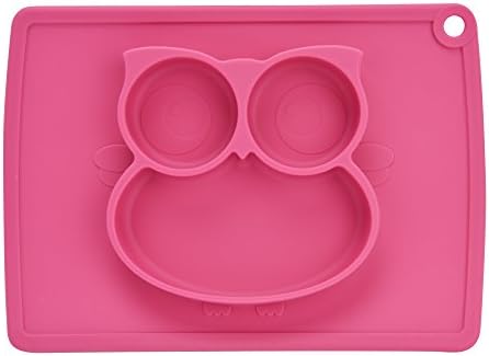 Silicone Placemats for Kids, Kidlife Baby Feeding Happy Mat Non Slip Table Suction Bowls, Infants Plates Toddlers Child for Kitchen Dining Table Dishes, Large 15''x10''x1'' (Red)