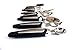 Deluxe 28-Piece Kitchen Utensil Set, Cooking Tools, Kitchen Gadgets, Black Nylon and Stainless Steel Cookware. Set includes: Spatula, Pizza Cutter, Can Opener, Tongs, Ice Cream Scoop, Soup Ladle, Ect.
