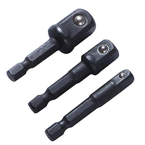 OSOF 12Pcs/Pack Impact Adapter and Reducer Set, Hex Shank Impact Socket Adapter 1/4 3/8 1/2 inch Extension Drill bit Power Hand Tools Drill Into High Speed Nut Driver