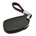 Alegender Hand Sew Leather 4 Buttons Smart Key Fob Cover Case Bag Jacket Protector Fit for 2016 2017 2018 Hyundai Tucson Elantra Sonata (NOT FIT Flip/Pop Out/Folding Key