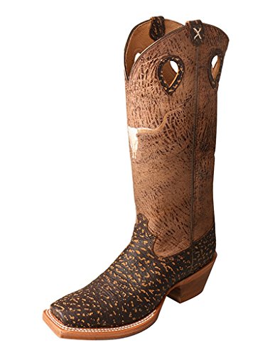 Twisted X Mens Buckaroo Boot, Color: Roca ChocolateCraquel Cafe, Size: 9, Widt