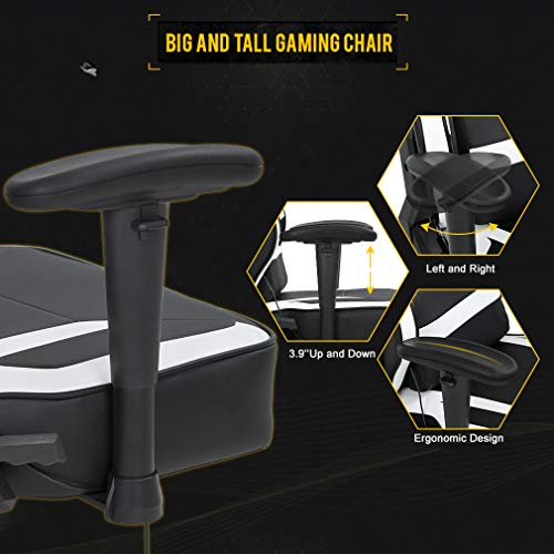 Gaming Chair Big and Tall Office Chair 500lb Wide Seat Desk Chair with Lumbar Support Headrest 2D Arms Task Swivel… - Image 3