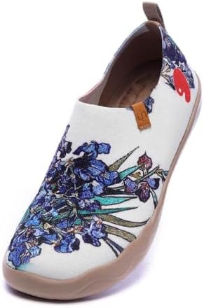 UIN Women's Lightweight Slip Ons Comfort Walking Floral Flats