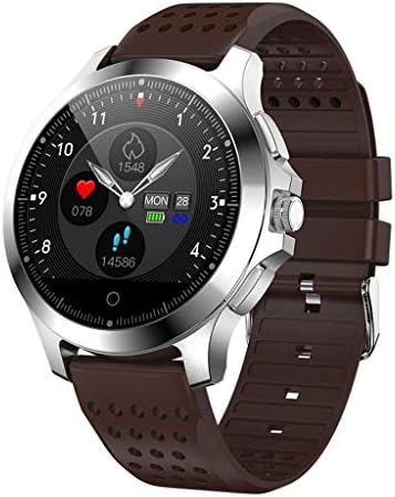 W8 Smart Watch with Color Screen Supports Blood Pressure, Heart Rate, Electrocardiogram, Hrv, Real-time Heart Rate Monitoring, Information Push, ECG PPG Color Screen ECG and Pp IP67 (Brown)