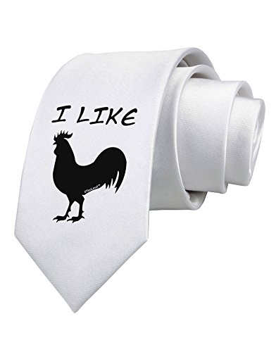 TooLoud I Like Rooster Silhouette - Funny Printed White Neck Tie