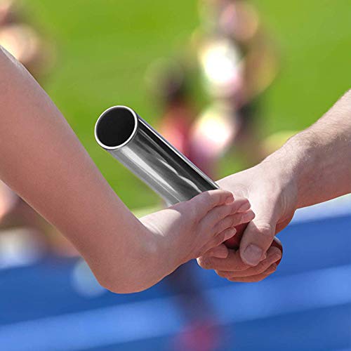 Relay Baton 3pcs/Pack Athletics Track and Field Plating Office Non Slip Running Match Sports Outdoor Lightweight Race for Students Aluminum Adult(Orange)