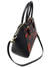 Michael Kors Ciara - Bolso grande con cremallera, diseño floral, color negro y rojo