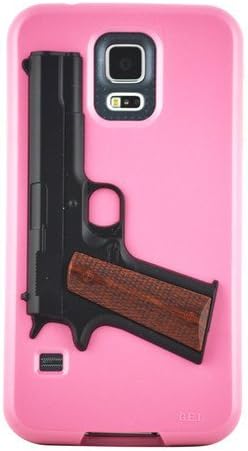 Gibson 45 Pistol Cell Phone Case for Samsung Galaxy S5 Standard Version (Pink)