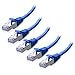 Cable Matters 5-Pack Snagless Cat 6a, Cat6a (SSTP, SFTP) Shielded Ethernet Cable in Blue 1 Foot primary