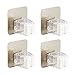 LH Broom Hanger Broom Holder Mop Broom Organizer Mop Rack Waterproof and Moisture-proof, Super Load Bearing and No Damage to Wall Surface,Can Use It Repeatedly to Keep the House Clean(4 Pack)