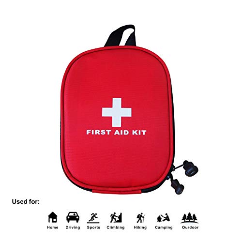 Roobuck First Aid Kit - for Car,Travel, Sports, Camping, Home,Hiking or Office | Complete Emergency Bag Fully stocked with Medical Supplies (red)