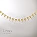 Ling's moment 10 Feet Paper Pennant Banner Triangle Garland Glitter Gold Banner Vintage Bunting Banner for Gold Party, Wedding, Wall Decor, Birthday Party, Baby Shower, 15 Pcs,