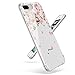 GVIEWIN Clear Case for iPhone 8 Plus/7 Plus, Flower Pattern Design Soft & Flexible TPU Ultra-Thin Shockproof Transparent Floral Cover, Cases for iPhone 7 Plus/8 Plus 5.5 Inch (Cherry Blossom/Pink)