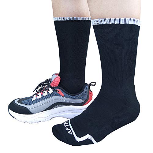 APTYID Men's Moisture Control Cushioned Crew Work Boot Socks, Black