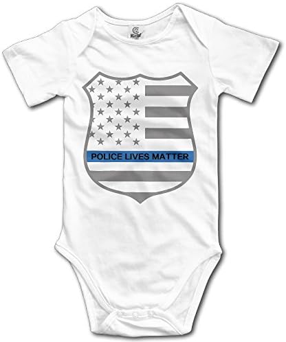 Baby Boys &amp; Girls Police Lives Matter Jumpsuit Onesie White 6 M