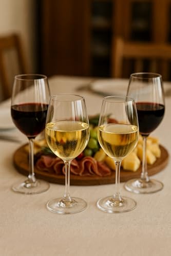 Taça de Vinho Luxo 330ml – Conjunto com 6 Unidades | Vidro Fino e Resistente | Ideal para Vinhos Tintos e Brancos | Sofisticação para Jantares e Eventos Elegantes (330, Millilitros)