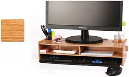 FlashEagle Desktop Monitor Stand Wooden Desktop Monitor Riser and Keyboard Stand Organizer for TV Laptop Desktop Computer