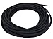 Round Cotton Covered Cord - 18/2 Antique Style Cloth Electrical Wire - 25' 18 Gauge Vintage Style Cord (Black Round)
