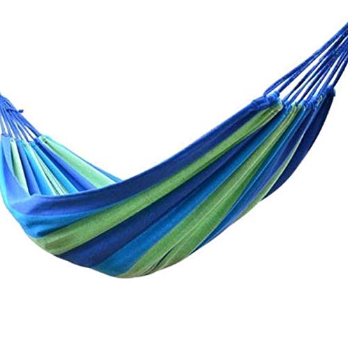 MHBY Hängematte, 280 * 80mm 2 Personen gestreifte Hängematte Outdoor-Freizeitbett Dicke Leinwand Hängematte… – Bild 3