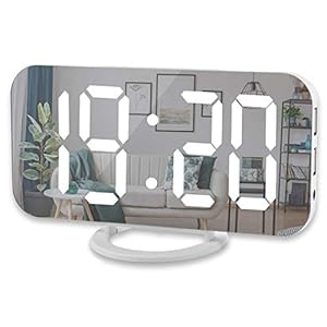 bobotron Digitale wekker, 6 inch groot led-display met twee USB-opladers, aansluiting autodimmer, modus, eenvoudige…
