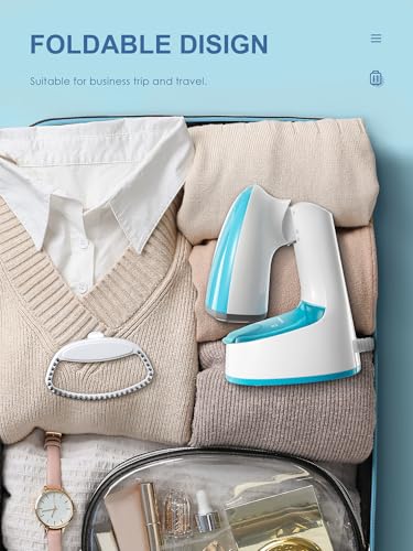 VINATO Garment Steamer, 1300 Watt Steamer, Vertical and Horizontal Iron, Fast Heating, Fast Elimination of Wrinkles, Ideal for Travel and Home