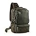 LINGTOM Men's Unbalance Chest Pack Leather Multipurpose Backpack Crossbody Shoulder Bag¬ Travel Sling Bag,Black