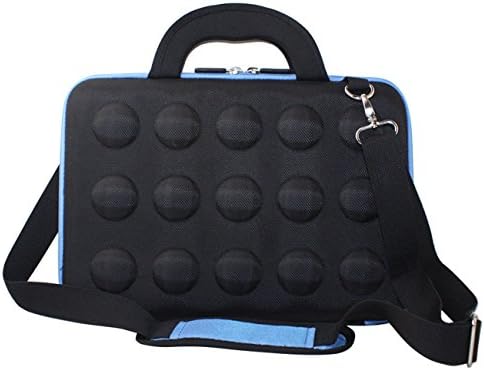 mCoque EVA Bubble Foam Hard Case with Handle for 12" ~ 13.3" Laptop / MacBook / Chrombook / Tablet (Black with Blue Trim)