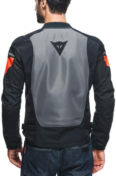 - Air Fast Tex Jacket, Sommer Motorradjacke, Quickdry Gewebe, Weiche Schulter Und Ellbogenprotektoren, Motorradjacke Für Herren, Schwarz/Grau/Fluo Rot, 44