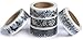 Washi Tape Set (Japanese Masking Tape) by MIKOKA, 0.6 Inches Wide, 32.8 Feet Long, 5 Rolls - Black & White Butterflies