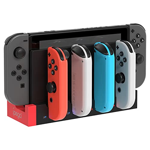 FYOUNG Controller Ladestation für Joy Con kompatibel mit Nintendo Switch & Switch OLED, Switch Ladestation Zubehör für JoyCons mit LED-Anzeige - Schwarz thumbnail 1