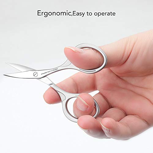 Professional Manicure Scissors, MANLI Surgical Stainless Steel Cuticle Nail Scissors, Beauty Grooming Kit for Nail, Eyebrow, Eyelash