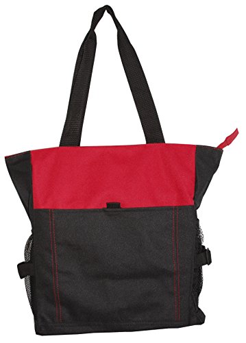 Deluxe Zippered Tote Bag with Mesh Side Pockets