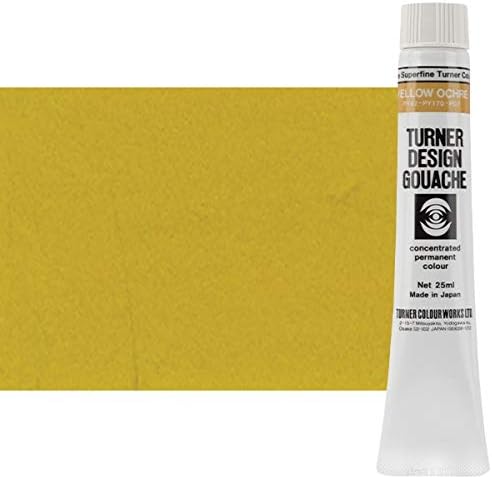 Turner Colour WorksDesign Gouache Premier Opaque Watercolor Paint - 25 ml Tube - Yellow Ochre