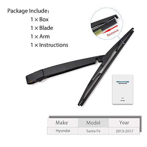 For Hyundai Santa Fe 20132017, Rear Windshield Wiper Arm Blade Set
