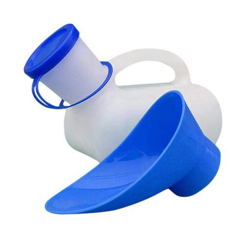 Colinsa 1000 ml Unisex Urinal Toilet for Travel Camping Portable Potty Urinal PE Material Urine Bottle for Elderly Man, Child, Man and Woman with a Cover and Stopper