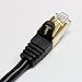 Tera Grand - Premium CAT7 Double Shielded 10 Gigabit 600MHz Ethernet Patch Cable for Modem Router LAN Network, Gold Plated Shielded RJ45 Connectors, 50 ft Black