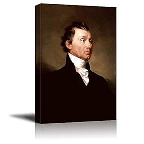 Portrait of James Monroe by Samuel Morse (5th President of The United States) - American Presidents Series - Canvas Wall Art Gallery Wrap Ready to Hang - 12x18 inches