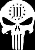 3 Percenter Skull Punisher Gun Rights WHITE Vinyl Car/Laptop/Window/Wall Decal