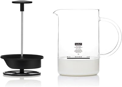 Bodum Milk Frother Black Transparent 250 ml Borosilicate Glass