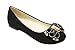 Bella Marie Bella-12k Kids round toe golden beaded bow knot decor suede slip on boat ballet flat shoes