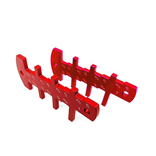Table Saw Depth‑Height Gauge, Aluminum Alloy Router Depth Gauge, Measurement Height Limit Tools, Red