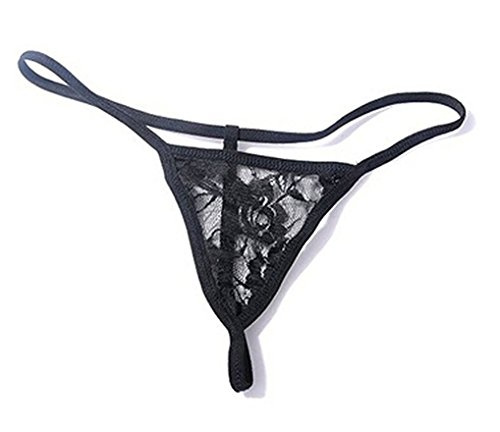 MISMXC Womens Lace Garter Belt Panties & Sheer Stockings Lingerie Set (Black style 2) - Thumbnail 4