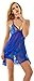 ADOREJOY Lingerie for Women Babydoll Lace Nightgown Mesh Bridal Wedding Sleepwear(Blue,S)