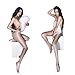 Women's Sexy Open-Crotch High-Waist Lace Pantyhose White 1pc, One Size
