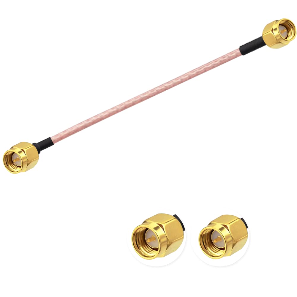 Vecys Antenna Extension Cable SMA Male to SMA Male Pigtail Cable WLAN Antenna Cable RG316 6"/15CM for WiFi Wireless Network 2G 3G 4G Antenna Router GSM Bluetooth WLAN LAN