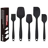 Silicone Spatula Set 5 Piece 500ºF Heat Resistant Spatulas Solid Stainless Steel Core Seamless One-Piece Design Best Nonstick Cookware Cooking And Baking Kit