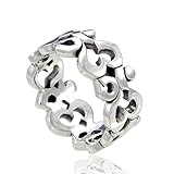 925 Sterling Silver Om Ohm Aum Symbol High Polished Finish Band Ring