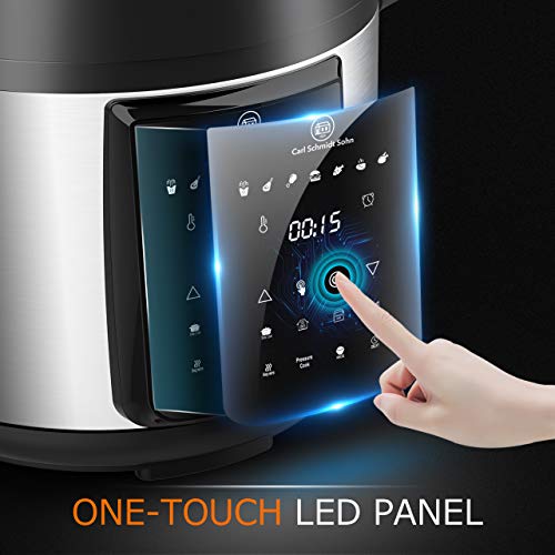 6.5Qt Pressure Cooker and Air Fryer Combos, 1500W Pressure, Steamer Cooker, Air Fryer All-in-One Multi-Cooker with LED Touchscreen Display, 3-Qt Air Fry Basket, Pressure & Crisper Lid, Free Recipe Book - Thumbnail 4