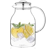 Tealyra - Glass Carafe 67.5 ounce - Stove-Top Safe - Heat Resistent Borosilicate - Large Pitcher - Teapot - Kettle - Hot and Iced Tea Water Juice Beverage - 2000ml